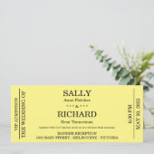 Einladung zur Hochzeit (Konzert Ticket gestylt) (Stehend Vorderseite)