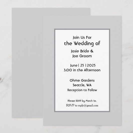 Einladung zur Hochzeit Le Basic (Vorne/Hinten)