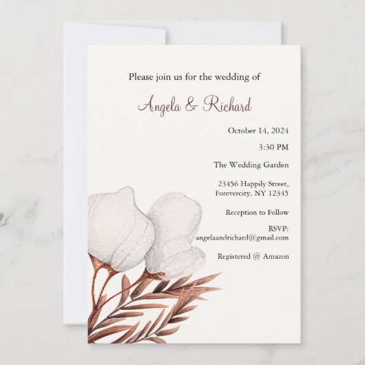 Einladung zur Hochzeit, Leaf, Fall, Garteneinladun (Vorderseite)