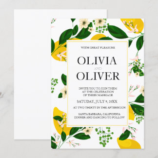 Einladung zur Hochzeit Lemon Gelb
