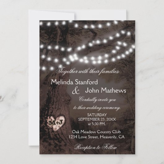 Einladung zur Hochzeit | Leuchtbaum (Vorderseite)