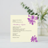 Einladung zur Hochzeit lila Blume (Stehend Vorderseite)