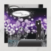 Einladung zur Hochzeit Lila Monogramm-Liebe (Vorne/Hinten)