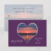 Einladung zur Hochzeit - Lila Sonnenuntergang im H (Vorne/Hinten)