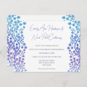 Einladung zur Hochzeit Lila und blauer Blumen (Vorne/Hinten)