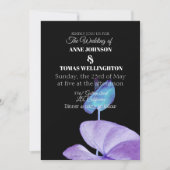 Einladung zur Hochzeit, Lila und schwarz (Vorderseite)