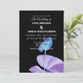 Einladung zur Hochzeit, Lila und schwarz (Stehend Vorderseite)