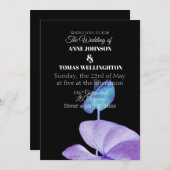 Einladung zur Hochzeit, Lila und schwarz (Vorne/Hinten)