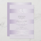 Einladung zur Hochzeit | Lilac Shimmer Stripe Mono (Vorne/Hinten)