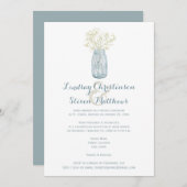 Einladung zur Hochzeit| Mason Jar, Babys Atem (Vorne/Hinten)