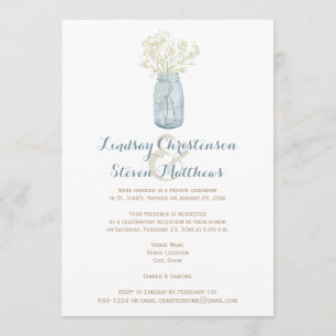 Einladung zur Hochzeit Mason Jar, Babys Atem 2