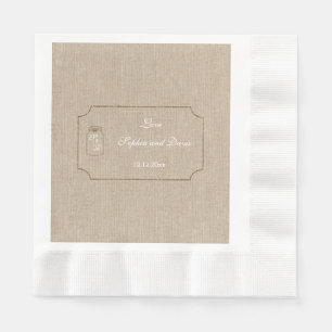 Einladung zur Hochzeit   Mason Jar Linen Leinwand Serviette
