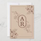 Einladung zur Hochzeit Minimalistischer Blumenrahm (Vorderseite)