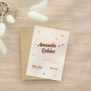 Einladung zur Hochzeit Minimalistischer Typografie