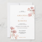 Einladung zur Hochzeit Minimalistischer Wildblumen (Vorderseite)
