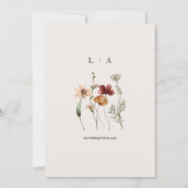 Einladung zur Hochzeit Minimalistischer Wildblumen (Rückseite)