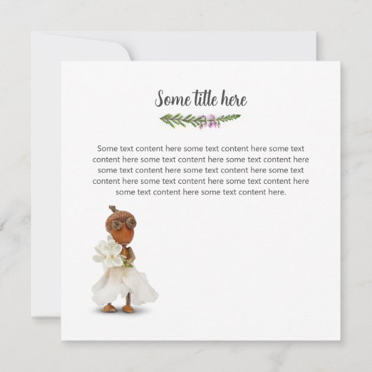 Einladung zur Hochzeit mit Acorn-Elfen in Liebe (Rückseite)