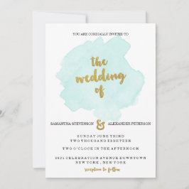 Einladung zur Hochzeit mit Aquamarinem Blütenschei