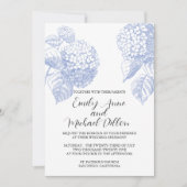 Einladung zur Hochzeit mit Blue Hydrangea (Vorderseite)