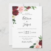 Einladung zur Hochzeit mit botanischem Flor in Bur (Vorderseite)