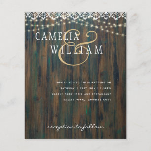 EINLADUNG ZUR HOCHZEIT MIT BUDGET-RUSTIKALEM HOLZL FLYER