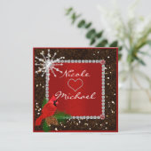 Einladung zur Hochzeit mit CRYSTAL SNOWFLAKE (Stehend Vorderseite)