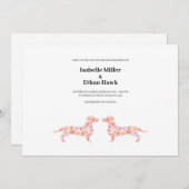 Einladung zur Hochzeit mit Dackel (Vorne/Hinten)