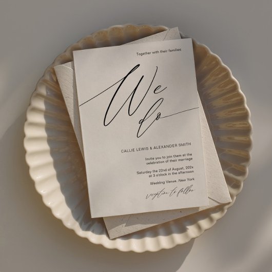 Einladung zur Hochzeit mit elegantem Kalligraphie-