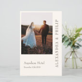 Einladung zur Hochzeit mit elegantem Typografie-Pr (Stehend Vorderseite)