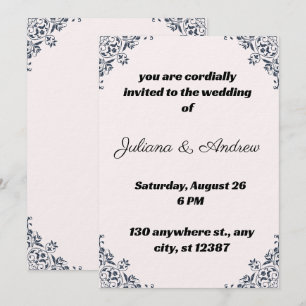 Einladung zur Hochzeit mit eleganten Eckdesigns