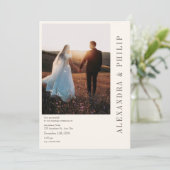 Einladung zur Hochzeit mit eleganter Typografie (Stehend Vorderseite)