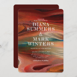 Einladung zur Hochzeit mit farbigem Sanddruck