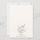 Einladung zur Hochzeit mit Floral Monogram (Rückseite)