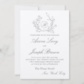 Einladung zur Hochzeit mit Floral Monogram (Vorderseite)