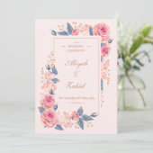 Einladung zur Hochzeit mit floralen Muslimen - Isl (Stehend Vorderseite)
