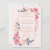 Einladung zur Hochzeit mit floralen Muslimen - Isl (Rückseite)