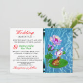 Einladung zur Hochzeit mit Frosch (Stehend Vorderseite)