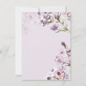 Einladung zur Hochzeit mit lila Blumenwasser (Rückseite)