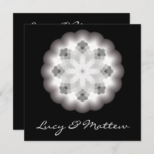 Einladung zur Hochzeit mit Mandala Illustration (Vorne/Hinten)