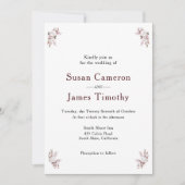 Einladung zur Hochzeit mit Mauve und Blush Pink (Vorderseite)