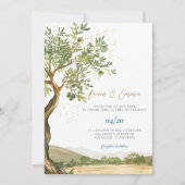 Einladung zur Hochzeit mit Olivenbaum (Vorderseite)