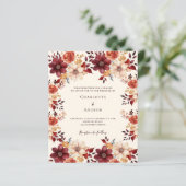 Einladung zur Hochzeit mit orangefarbenem Blumen i (Stehend Vorderseite)