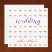 Einladung zur Hochzeit mit Pastel Hearts Pattern