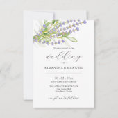 Einladung zur Hochzeit mit QR Code Botanischer Lav (Vorderseite)