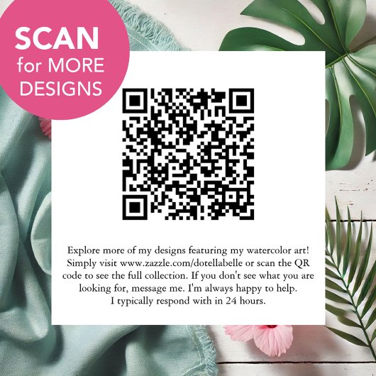 Einladung zur Hochzeit mit QR-Code Botanisches Oli