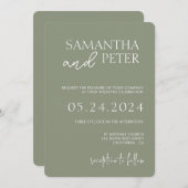 Einladung zur Hochzeit mit QR-Code, Minimale Hochz (Vorne/Hinten)