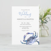 Einladung zur Hochzeit mit QR Code Wasserfarbenkra (Stehend Vorderseite)