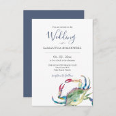 Einladung zur Hochzeit mit QR Code Wasserfarbenkra (Vorne/Hinten)