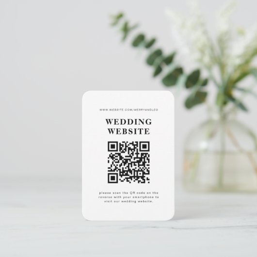 Einladung zur Hochzeit mit QR-UAWG (Stehend Vorderseite)