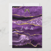 Einladung zur Hochzeit mit Rings aus lila Goldmarm (Rückseite)